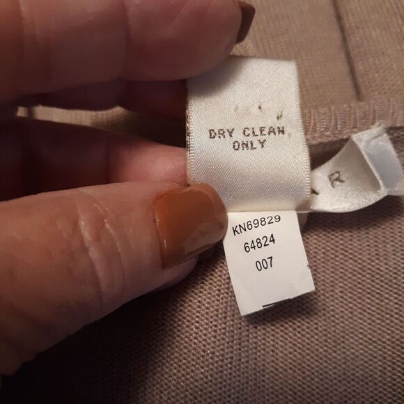 Kenar Long Sleeve Scoop Neck Top with Embroidered Trim Women's Sz M Tan on Tan - Picture 4 of 5